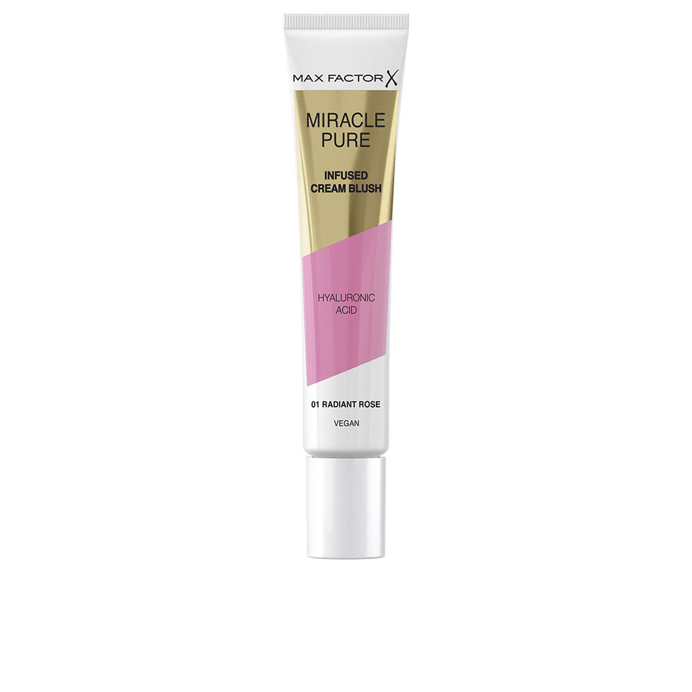 Compact jar of Radiant Rose cream blush, soft pink cream texture visible