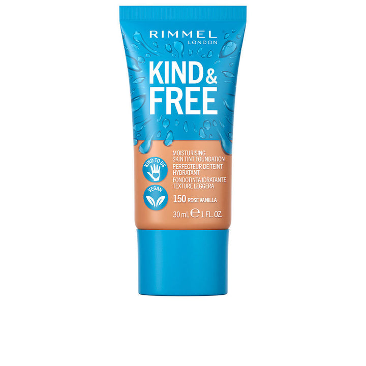 30 ml skin tint foundation in shade Rose Vanilla 150, dewy finish bottle