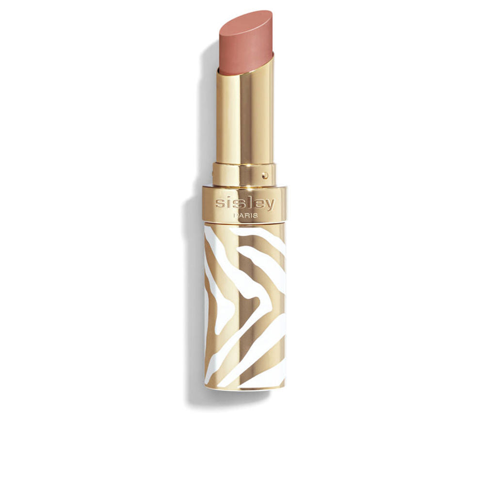 Rechargeable glossy lipstick in white and gold zebra case, shade Sheer Blossom, 3.4 g, Unisex