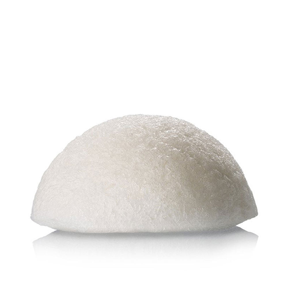 Soft konjac cleansing sponge with collagen, natural texture, single unit