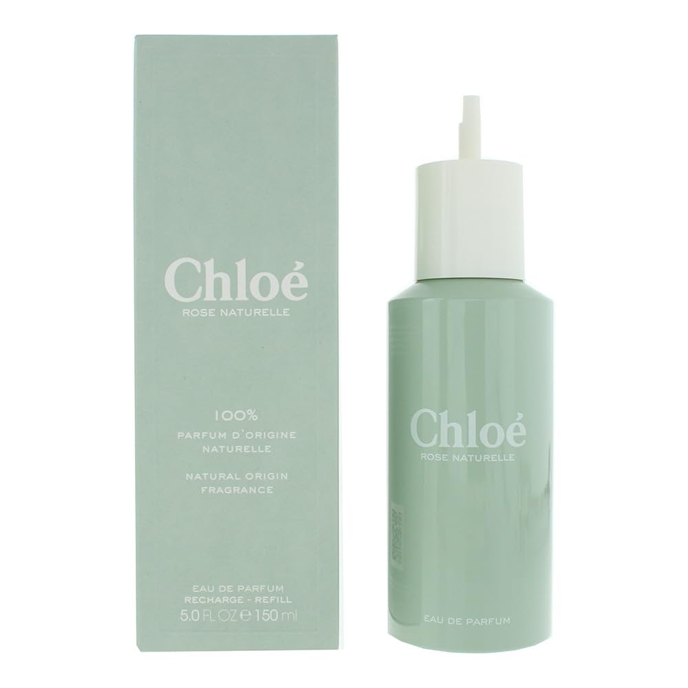 Aluminium 100 ml refill canister and recycled cardboard box for organic rose perfume
