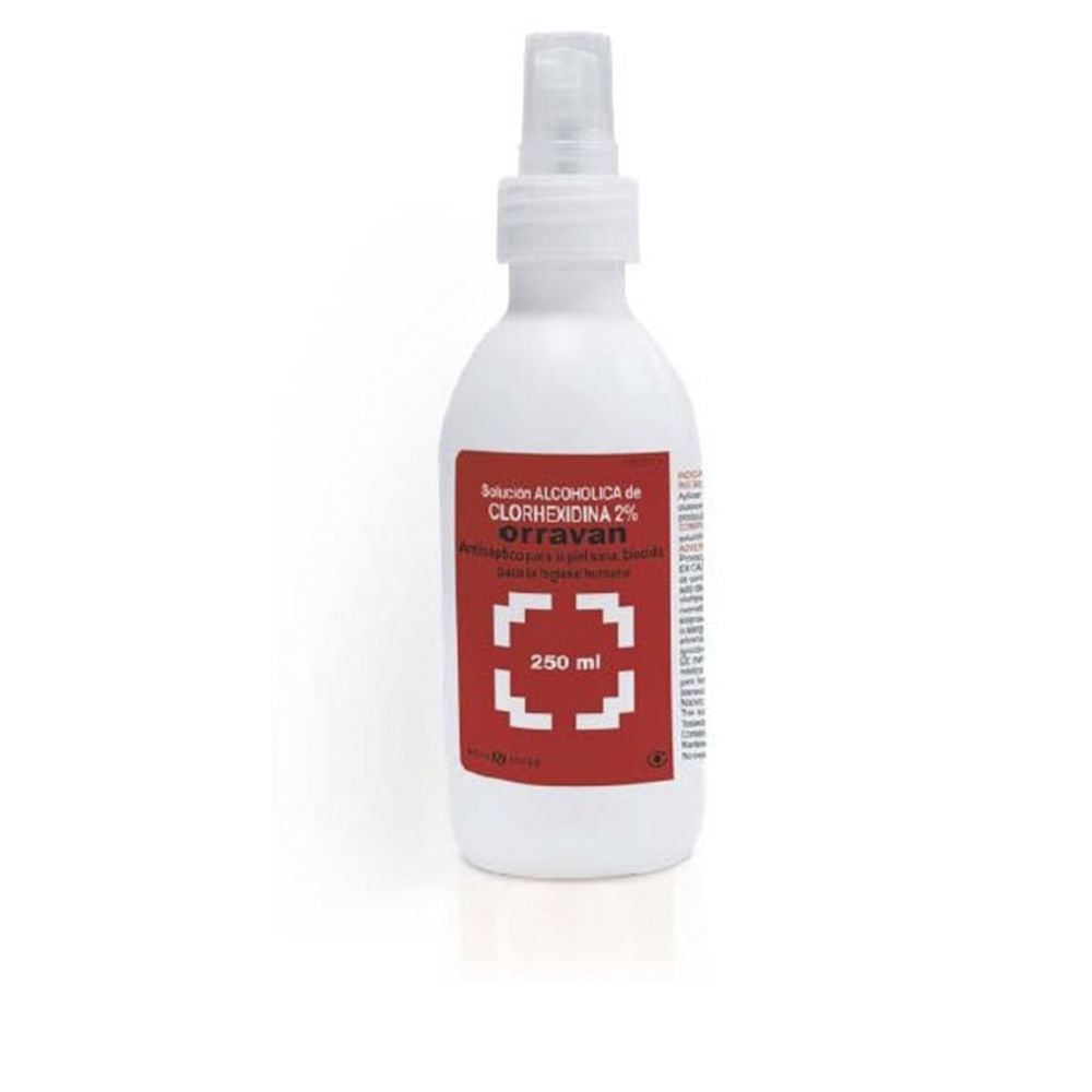 Orravan White plastic 250 ml spray bottle with red rectangular label and spray nozzle, clean clinical design