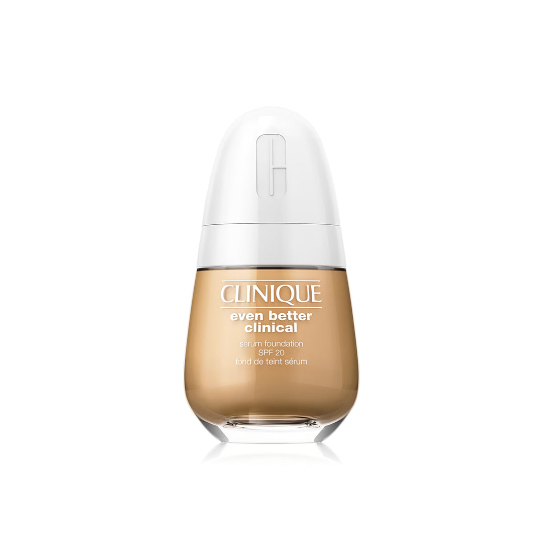 30 ml glass bottle of liquid serum foundation in shade 90‑sand with pump