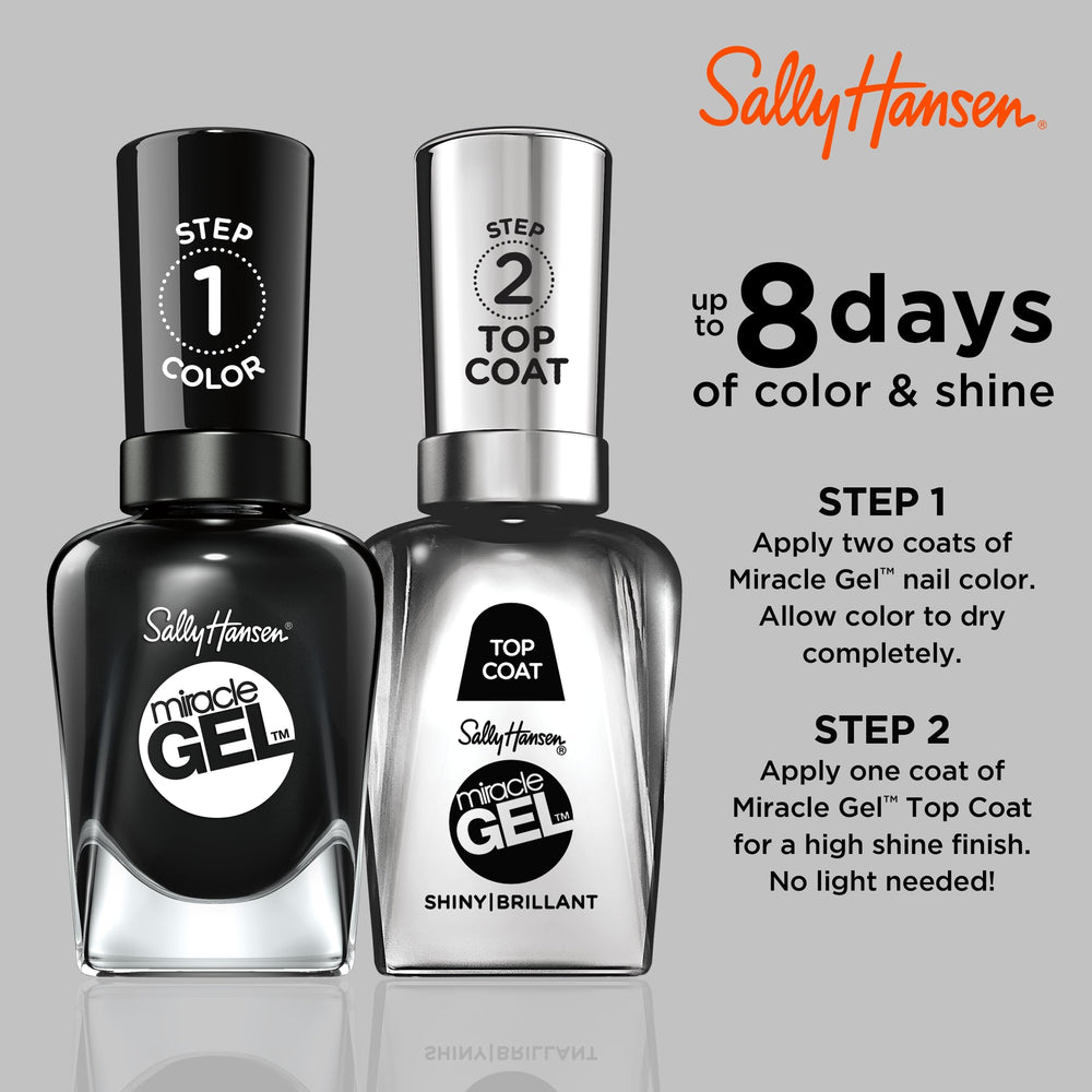 Bottle of onyx gel-effect nail polish with matching top coat, 14.7 ml