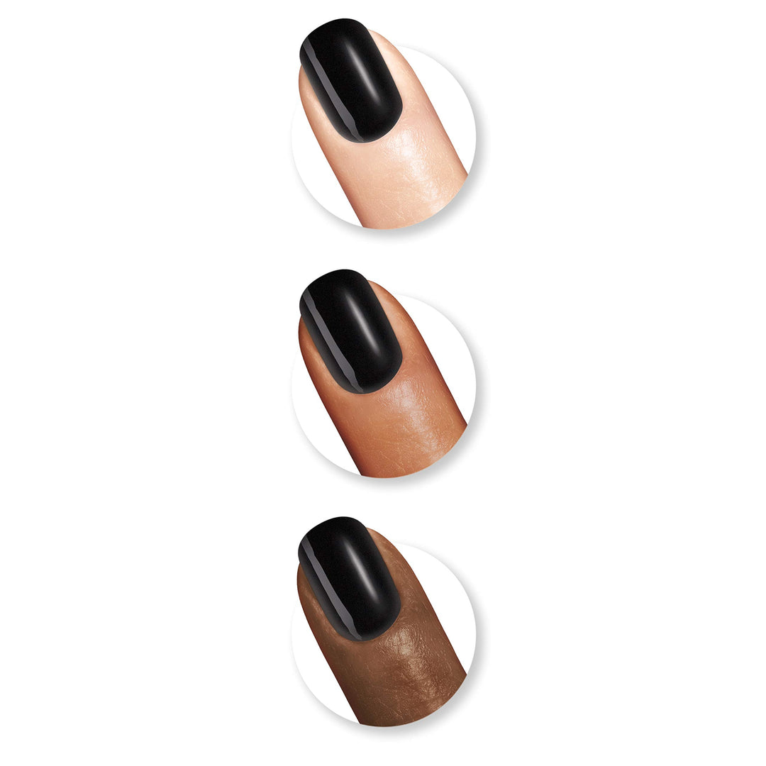 Bottle of onyx gel-effect nail polish with matching top coat, 14.7 ml
