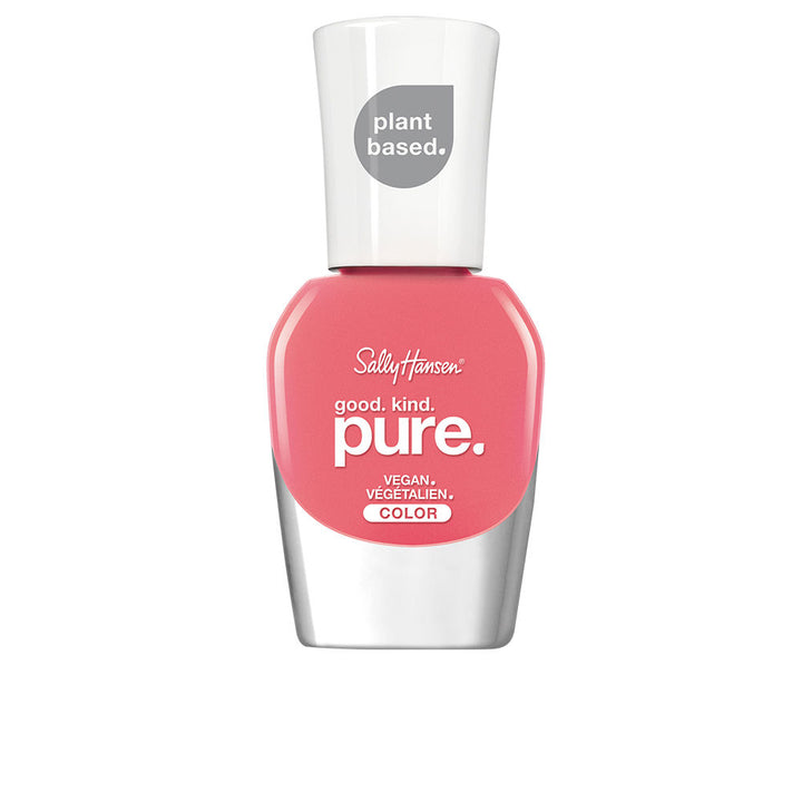 10 ml coral nail polish bottle with plant‑fibre brush and recycled cap
