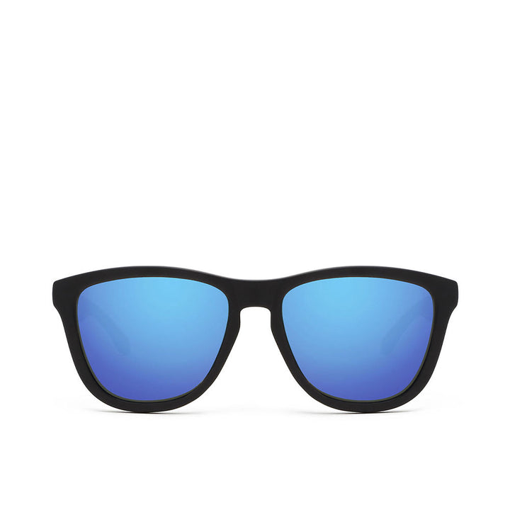 Clear blue square nylon sunglasses, polarised lenses, 54mm lens
