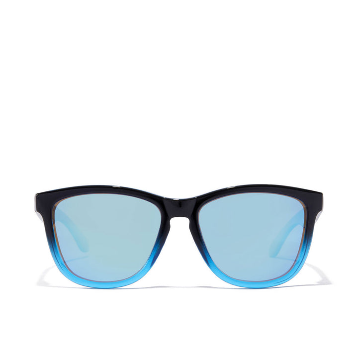 Square fusion clear blue nylon sunglasses, polarised lenses, Unisex