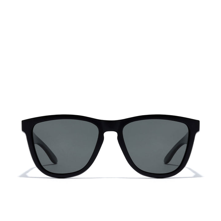 Matte black square Unisex sunglasses with polarised lenses, acetate frame