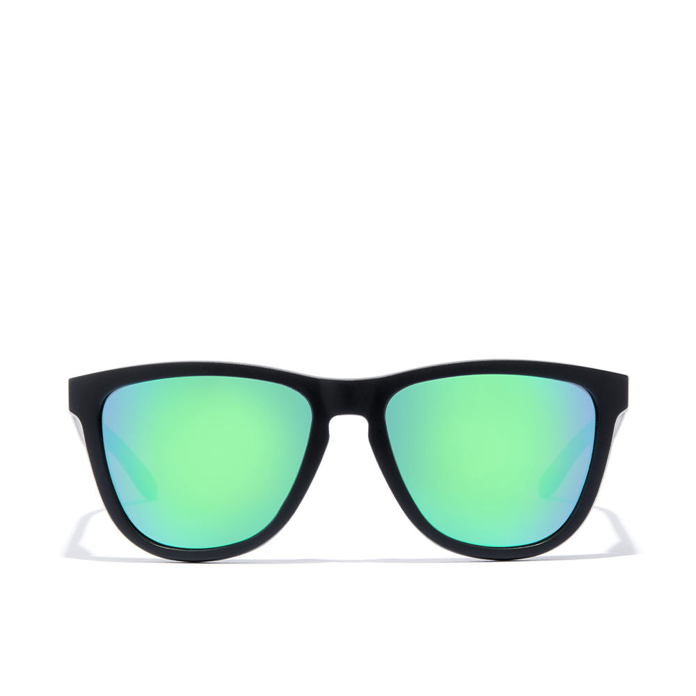 Square black-emerald acetate sunglasses, polarised lenses, Unisex, 55.7 mm lenses