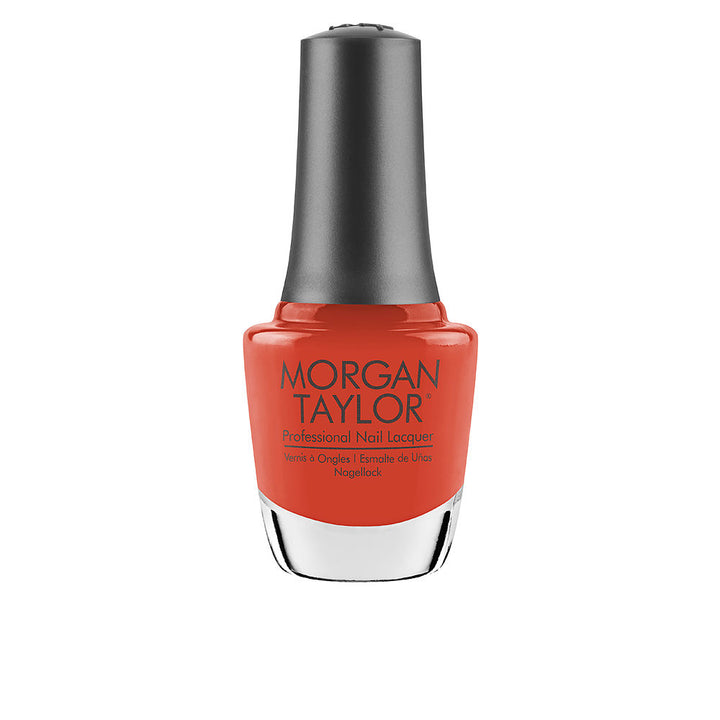 15 ml glass bottle of tiger blossom cream nail lacquer with curved brush