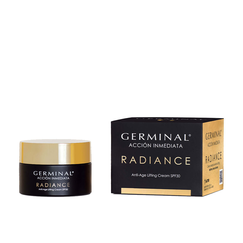 50 ml jar of light cream labelled Instant Lift Radiance SPF 30, day moisturiser for Women