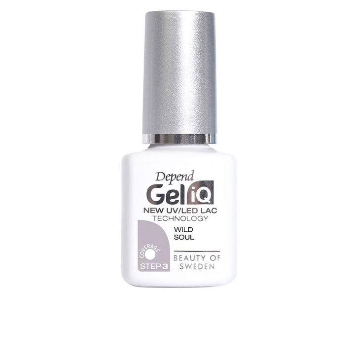 5 ml bottle of Wild Soul semi-permanent gel nail polish with precision brush