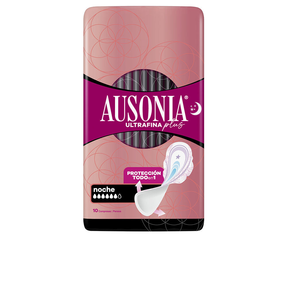 Pack of ultrathin overnight sanitary pads with wings, 10 units, dermatology approved