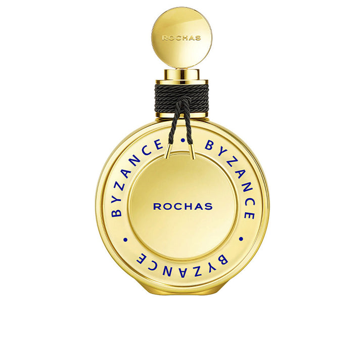 Gold-hued perfume bottle, 90 ml, fruity floral notes, vanilla base