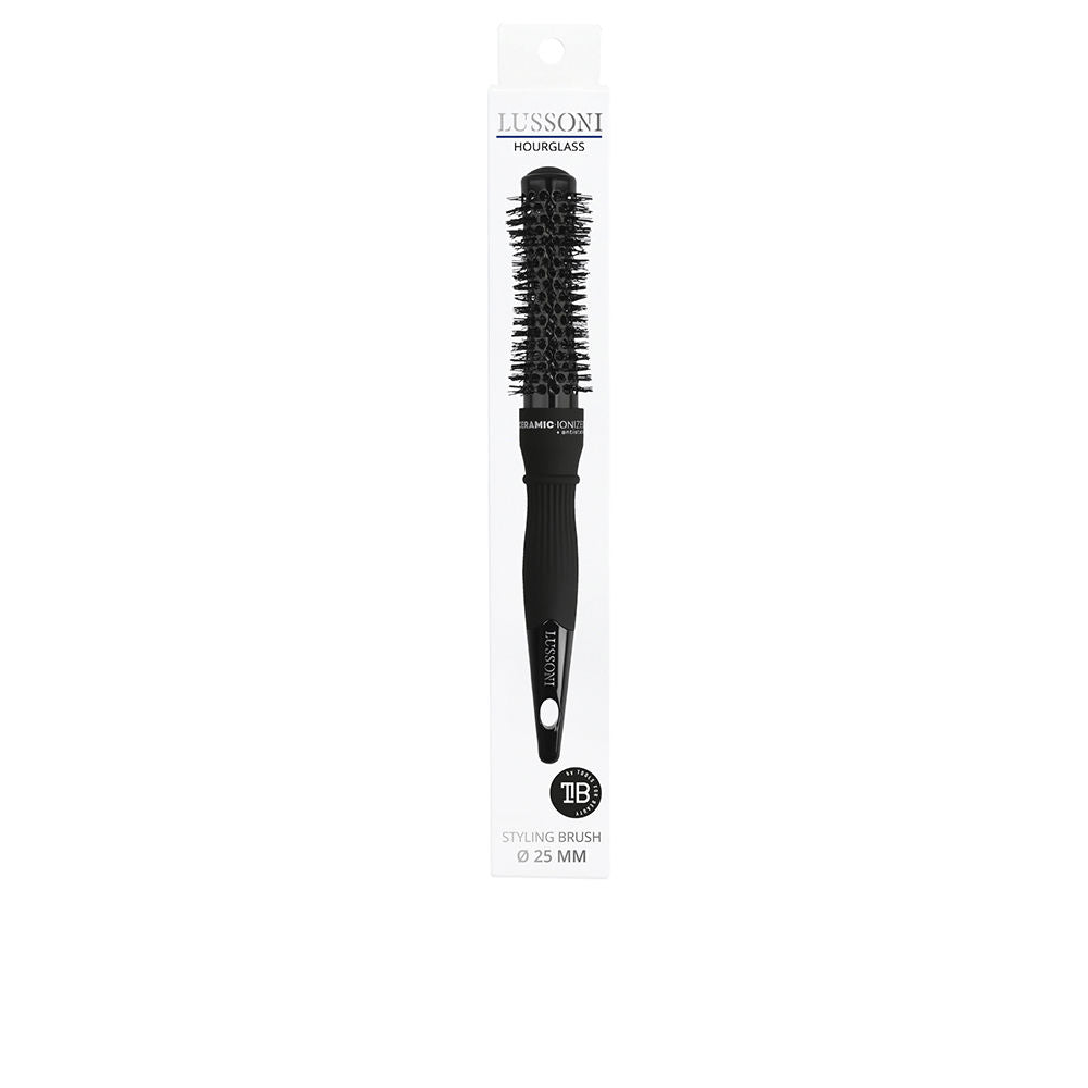 Concave 25 mm ceramic styling brush with waved nylon bristles for women