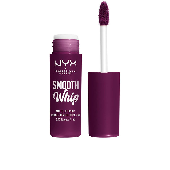Whipped matte lip cream in deep berry shade, 4 ml tube with doe-foot applicator