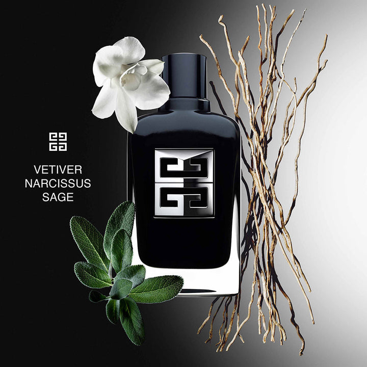 Black couture-style perfume bottle with silver monogram, 60 ml Eau de Parfum
