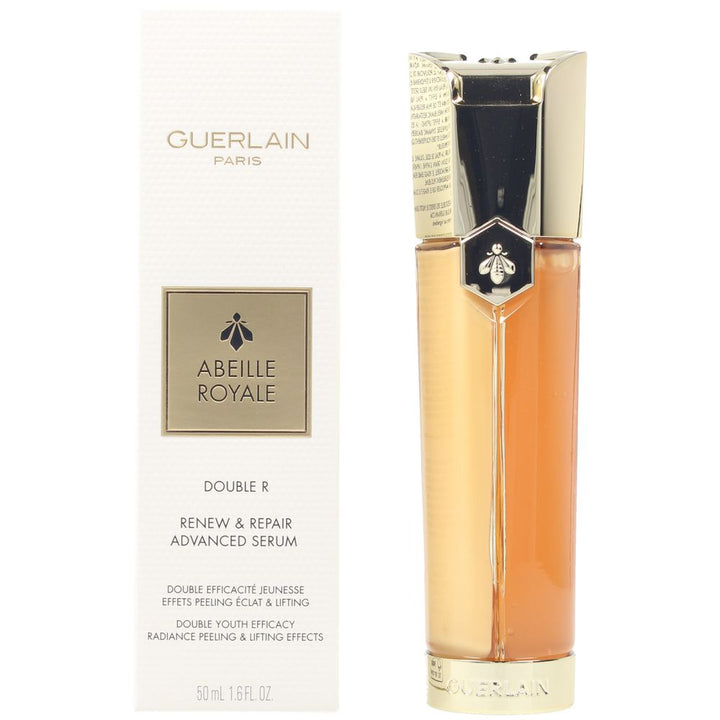 Glass bottle serum with gold cap, 50 ml, dual-action skin serum for Women