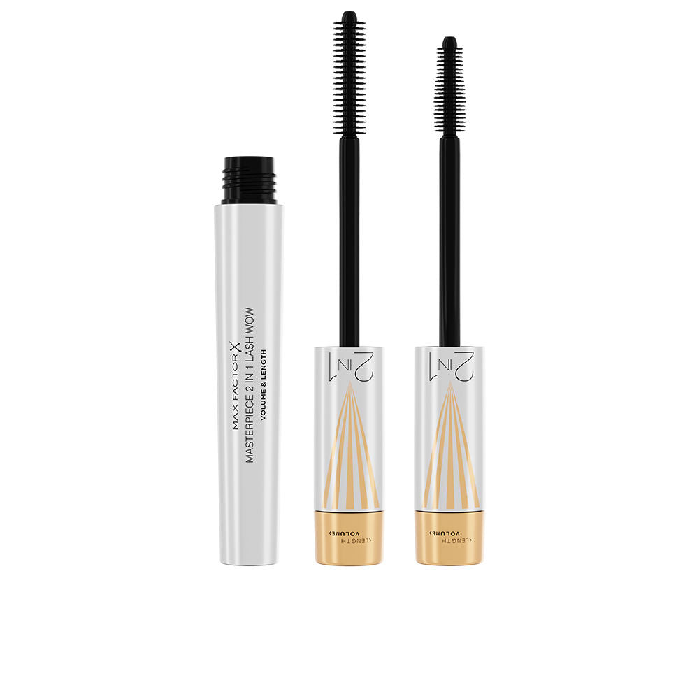 Black 7 ml dual-effect mascara with multifunctional brush, matte finish, 2-in-1 twist