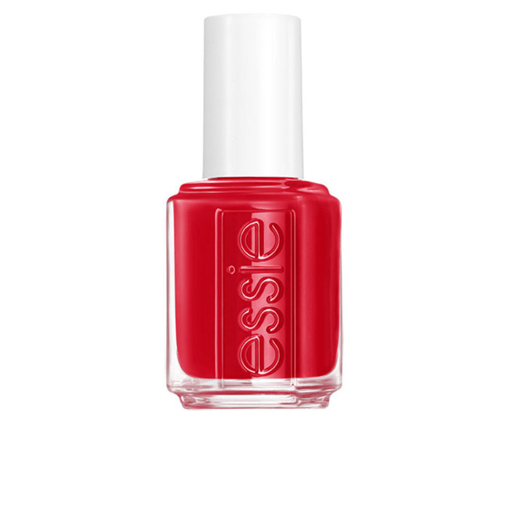 Bottle of deep warm red cream nail polish, 13.5 ml, glossy finish