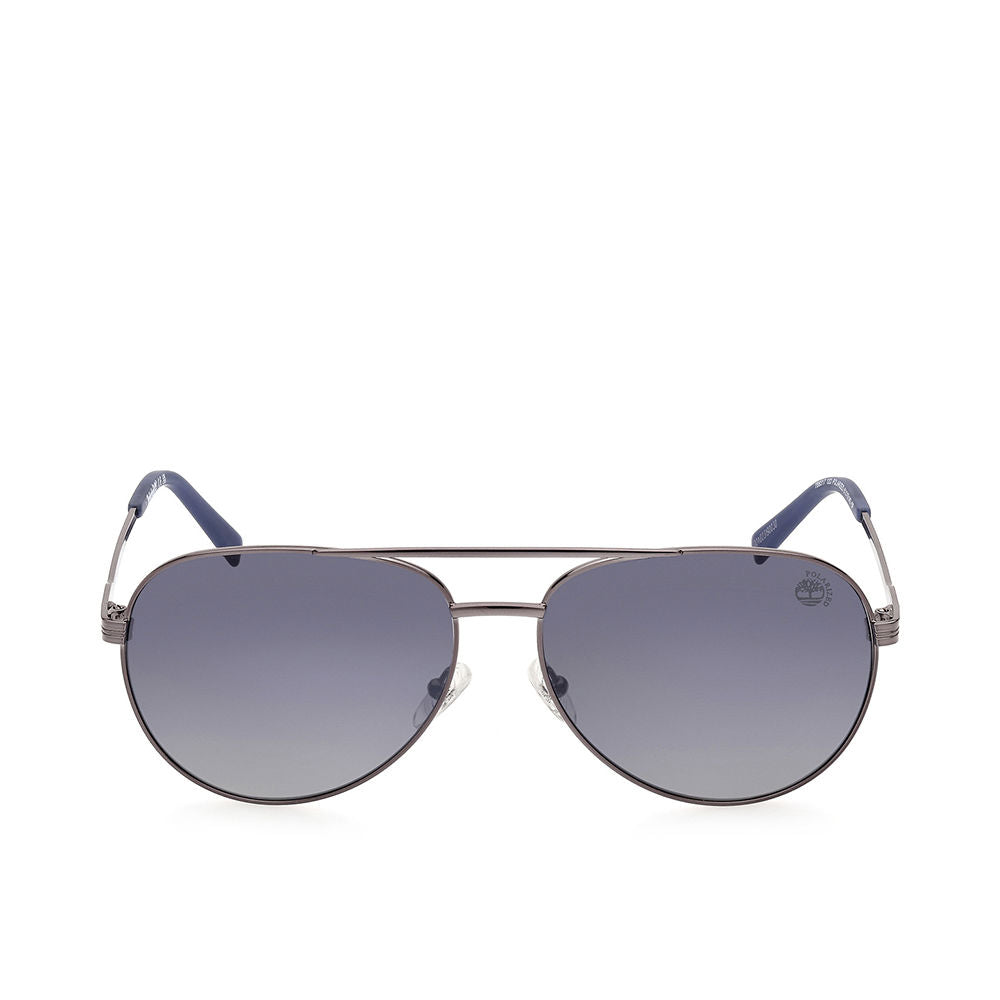 Ruthenium-tone aviator sunglasses with smoke polarised lenses, 61 mm diameter