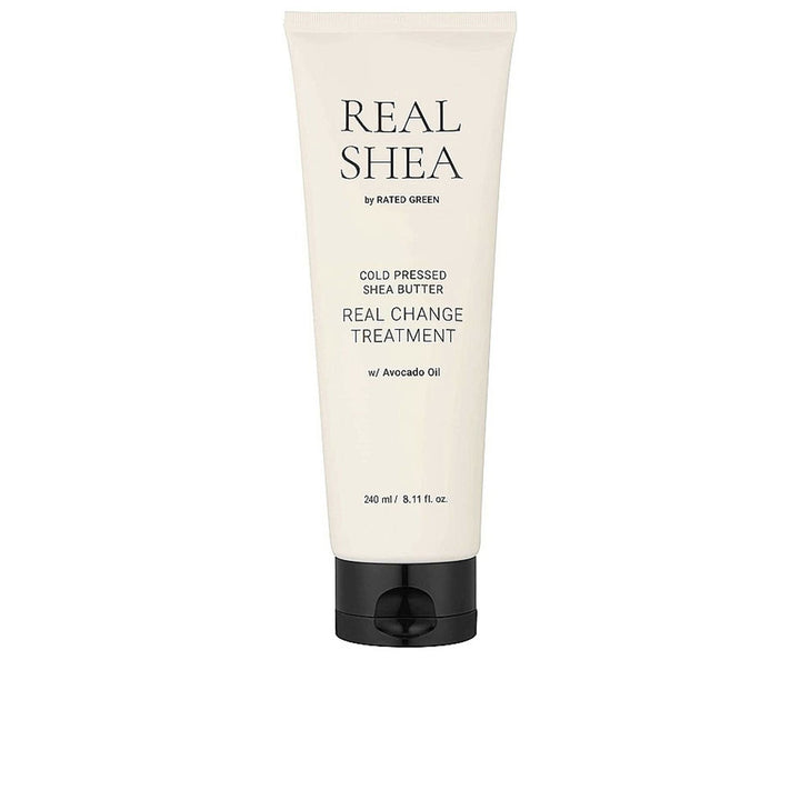 240 ml jar of shea and avocado hair treatment for damaged, coloured hair
