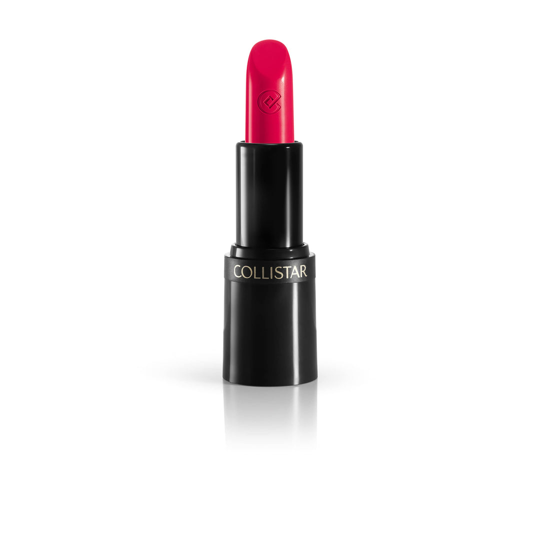 Lipstick in deep raspberry shade, black recyclable tube, 3.5 g