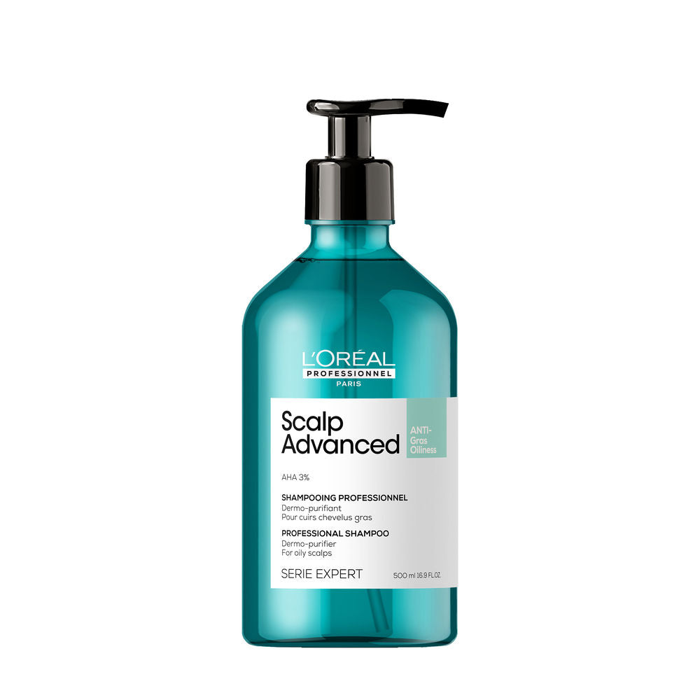 500 ml clear bottle of clarifying shampoo, Unisex, AHA formula, refillable packaging