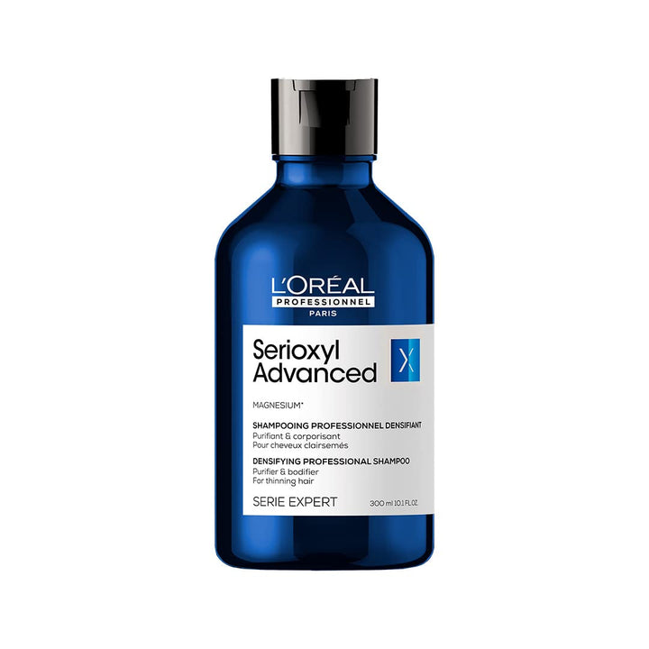 300 ml blue-tinted salon shampoo bottle for fine hair and scalp density, Unisex