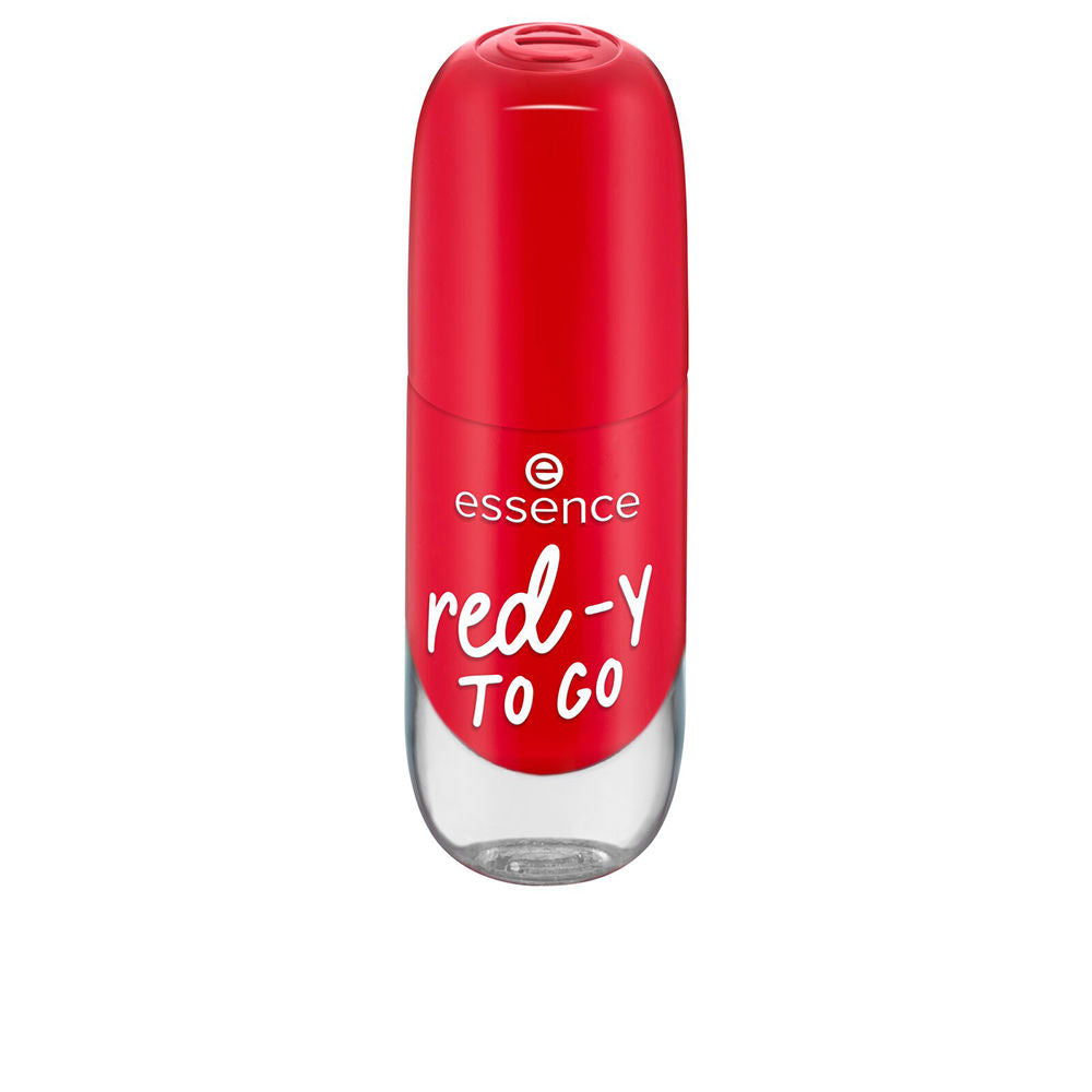 8 ml red gel-effect nail polish bottle with wide double-touch brush
