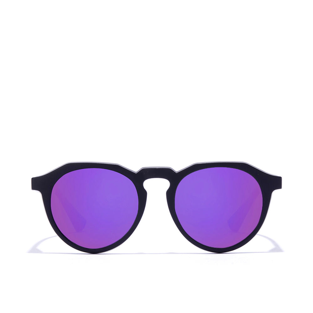Black round nylon sunglasses with polarised lenses, 52 mm diameter, 142 mm temples