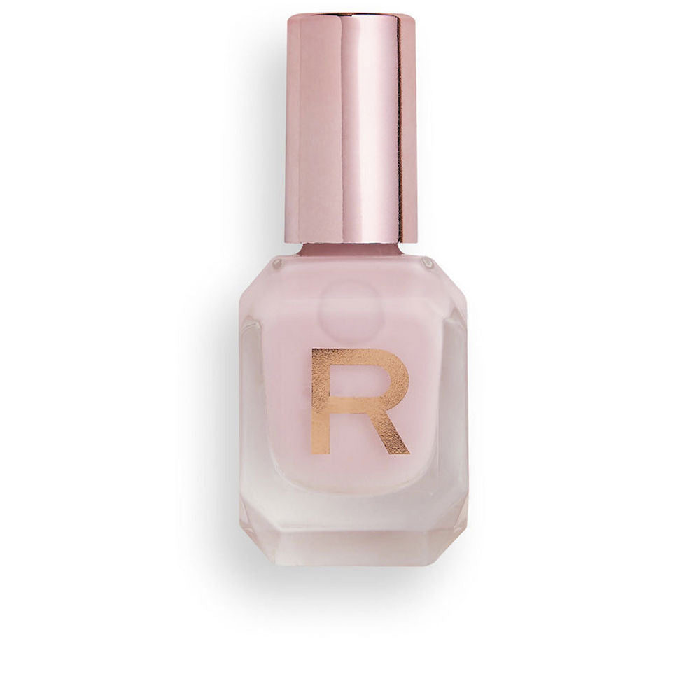 10 ml bottle of cream high‑gloss nail polish with rounded brush, quick‑dry formula