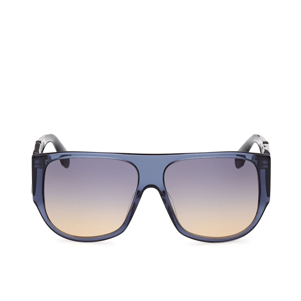 Blue plastic aviator sunglasses with blue gradient lenses, 59 mm lenses