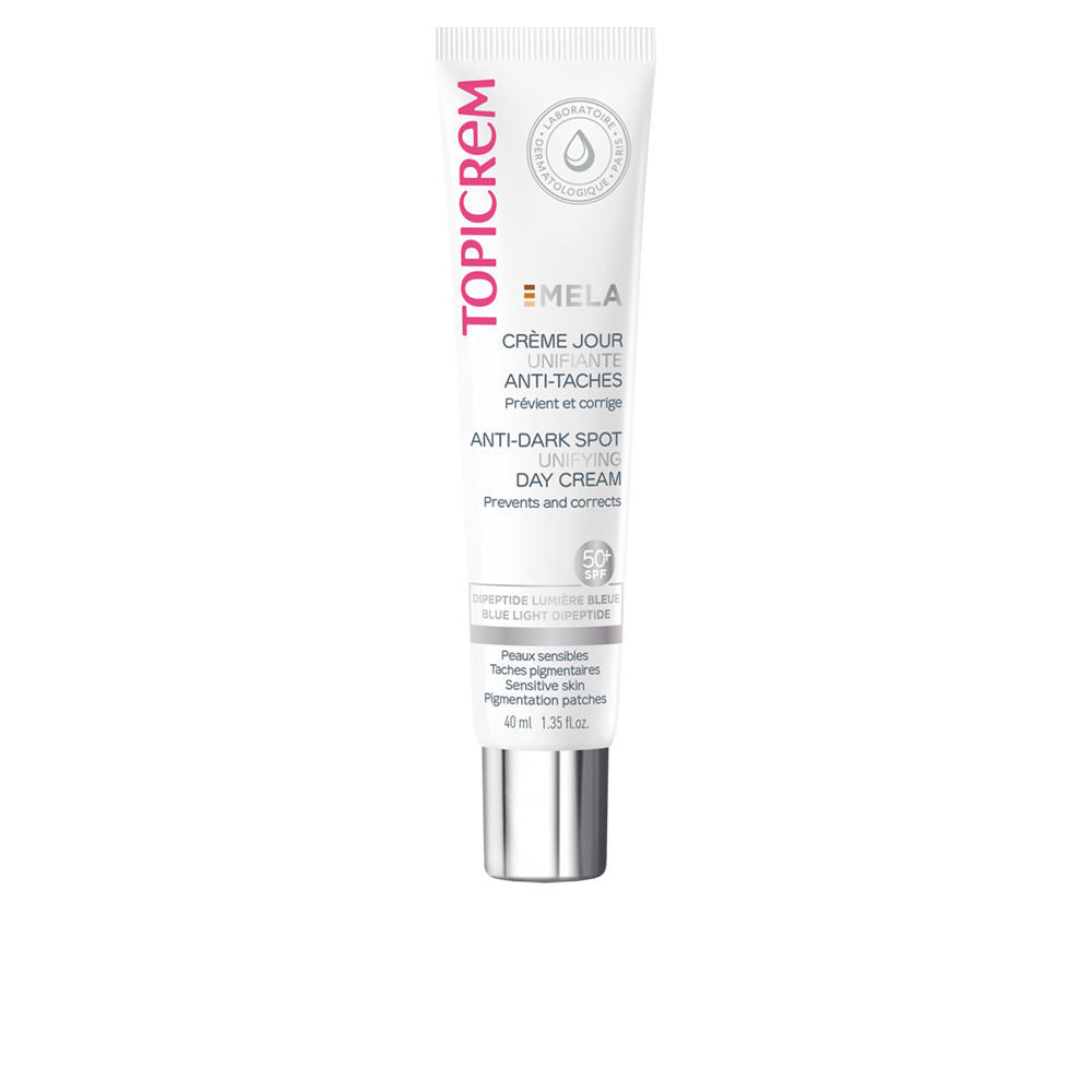 40 ml white cream tube, SPF 50+ anti‑spot day cream for sensitive, Unisex skin
