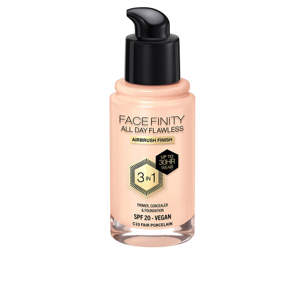 30 ml bottle of liquid matte foundation in shade C10, pump dispenser
