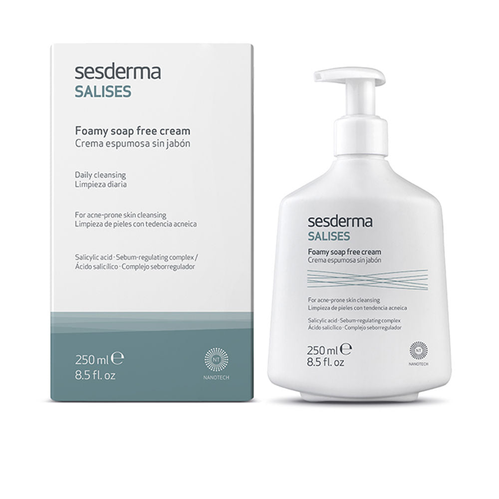 250 ml cream-to-foam salicylic cleanser in dispenser for Unisex oily skin