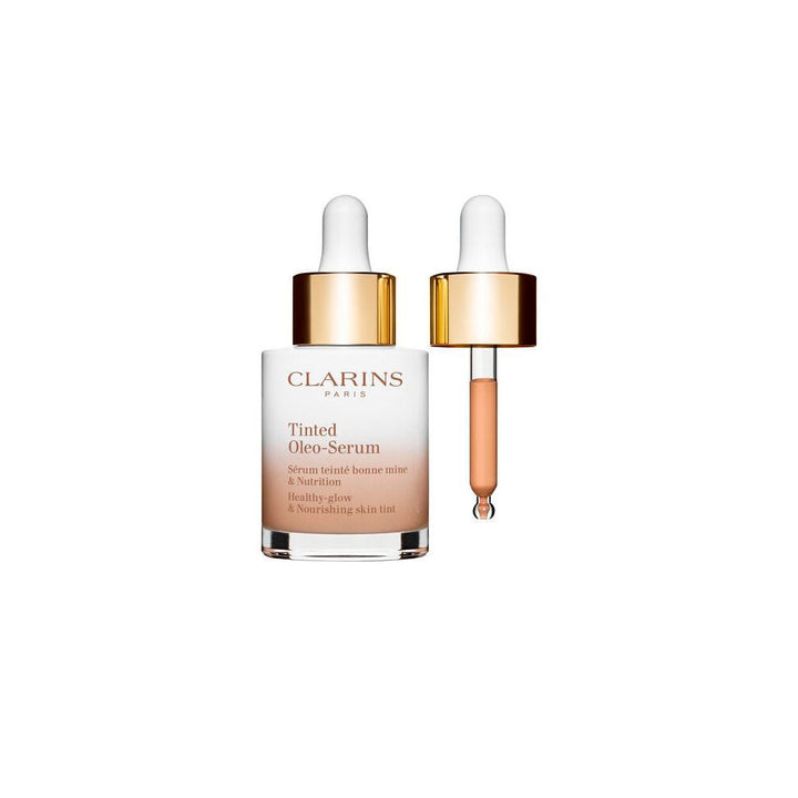 30 ml tinted oil‑serum bottle with light beige tint, Unisex skin tint