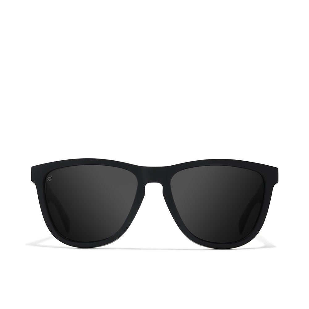 Matte black rectangular nylon sunglasses, polarised lenses, Unisex
