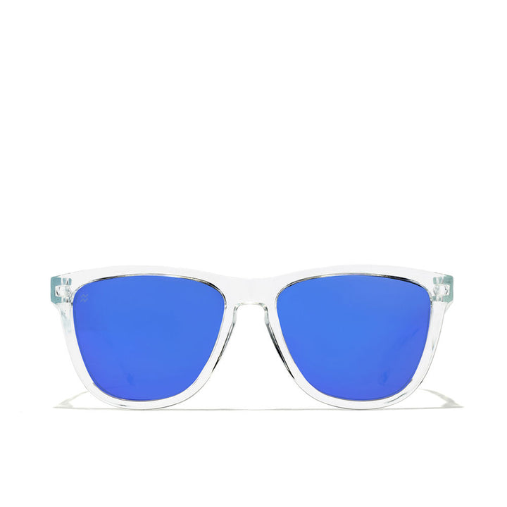 Transparent sky rectangular sunglasses with polarised lenses, nylon frame, Unisex
