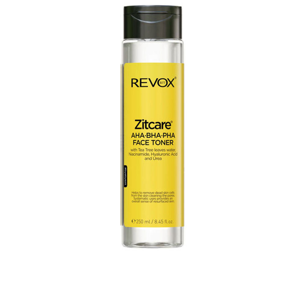 Transparent 250 ml exfoliating face toner bottle with botanicals and acids for Women