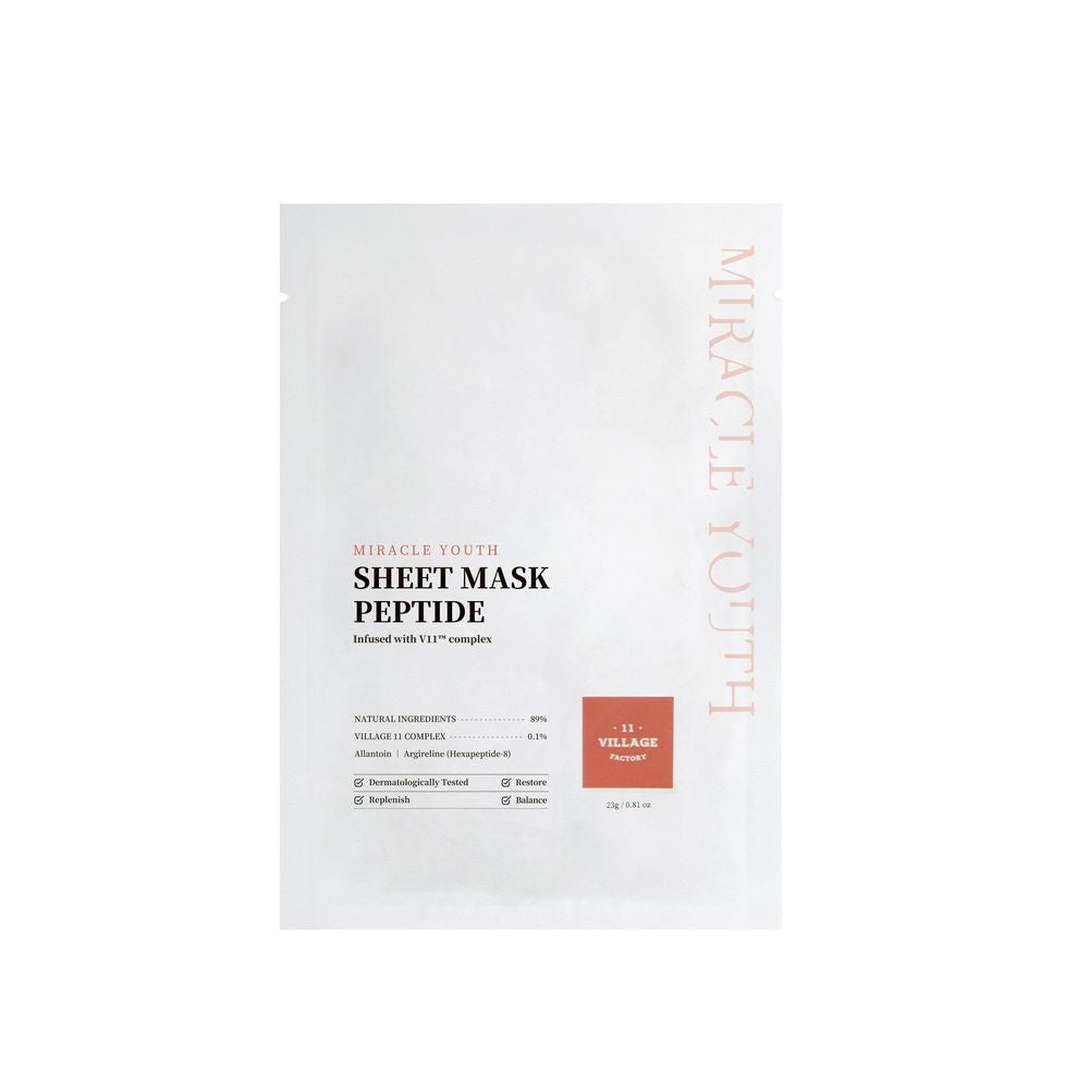 Single-use cellulose peptide sheet mask sachet, 23 g, hydrating serum