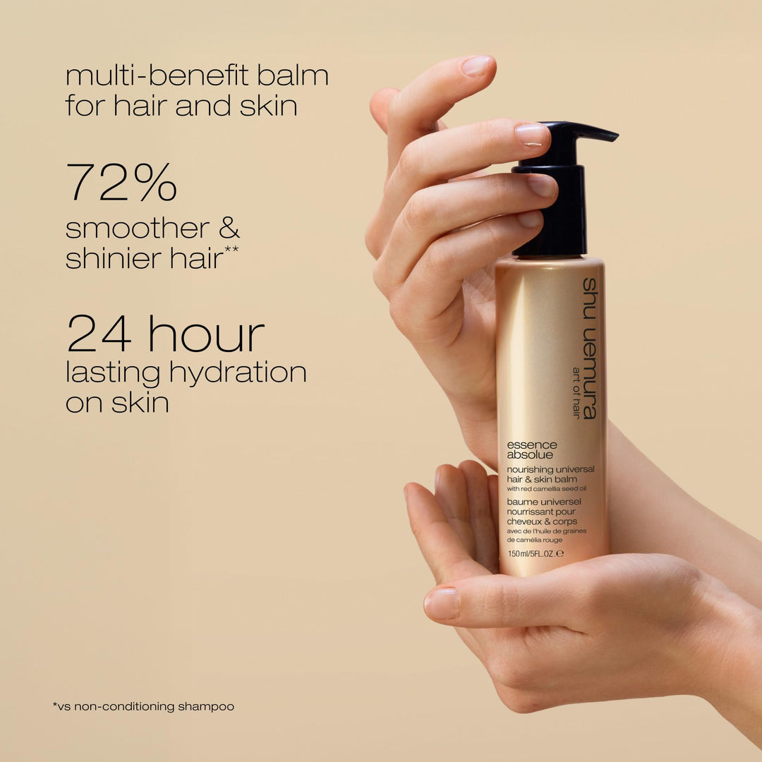 150 ml pump balm in neutral tube, camellia seed oil, for Unisex hair and skin