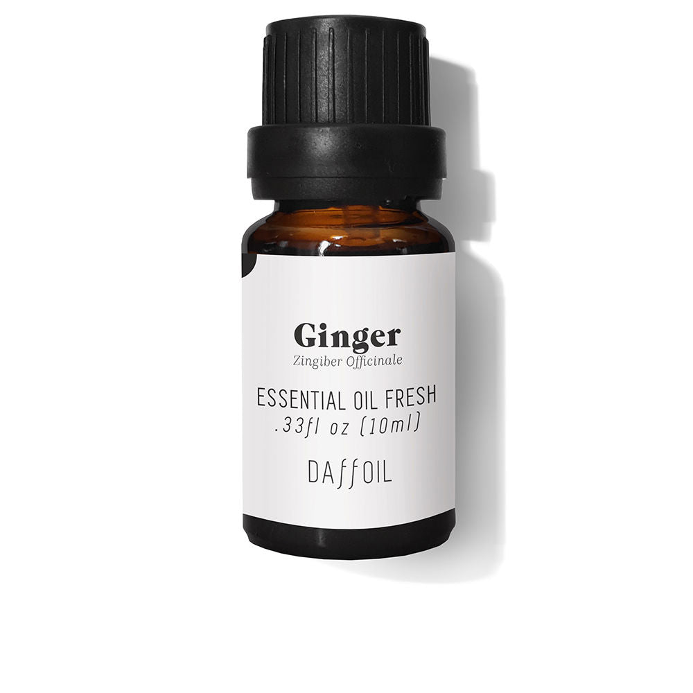 10 ml amber glass bottle of fresh ginger essential oil with dropper