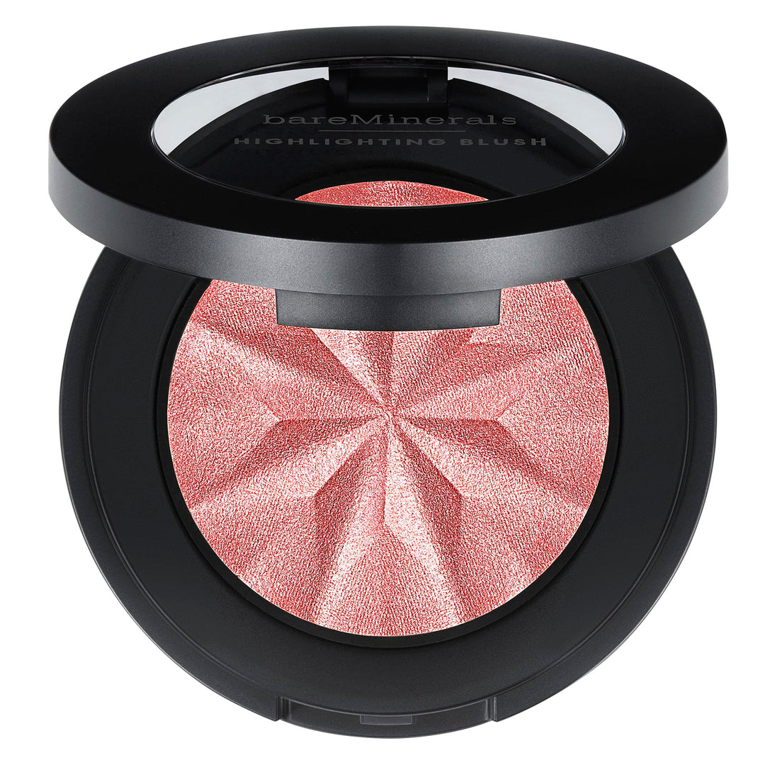 Compact pink powder blush-highlighter, 3.8 g, translucent luminous finish