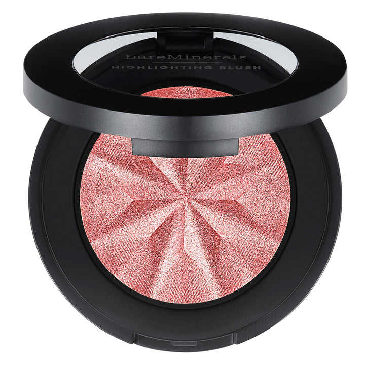 Compact pink powder blush-highlighter, 3.8 g, translucent luminous finish