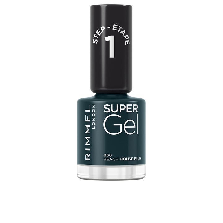 12 ml bottle of cream blue gel-effect nail polish, high-gloss finish