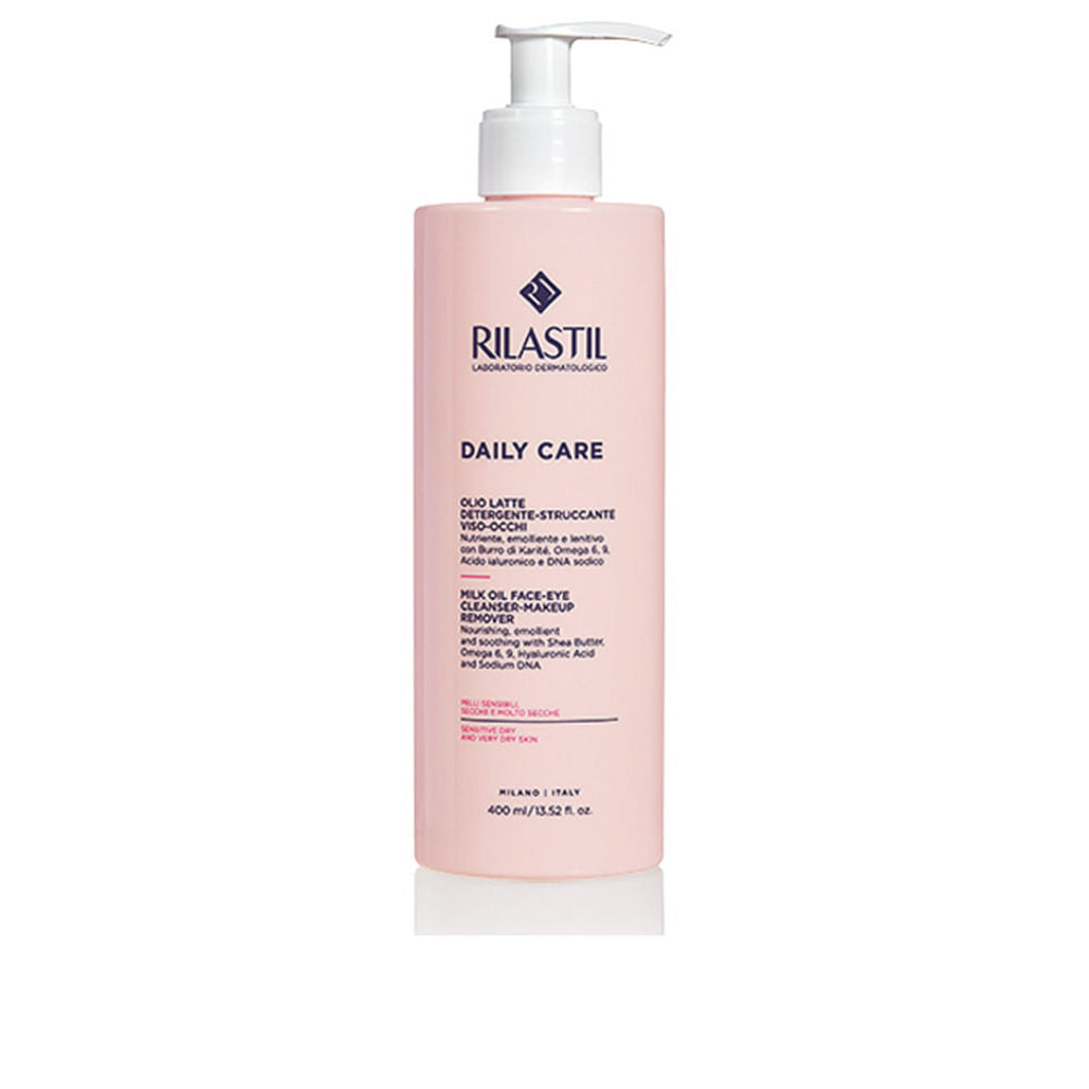 Rilastil milk‑oil cleansing milk bottle for sensitive, dry skin