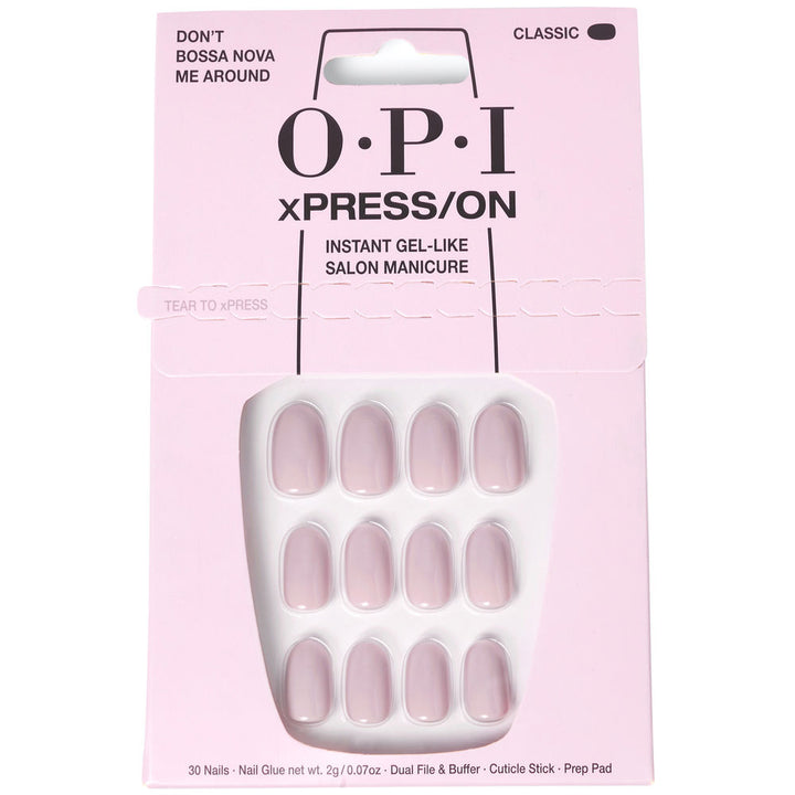 Boxed set of 30 red press‑on nails with glue, file and prep pad