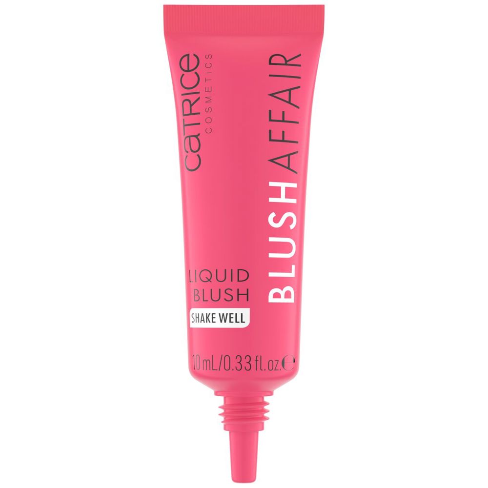 Small 10 ml bottle of cool pink liquid blush with blue undertone, matte finish